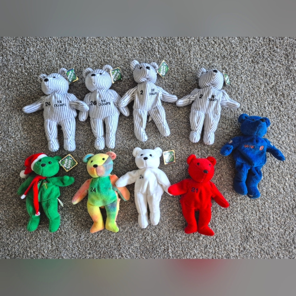 Bamm Beanos Sports Beanie Baby Bear Lot